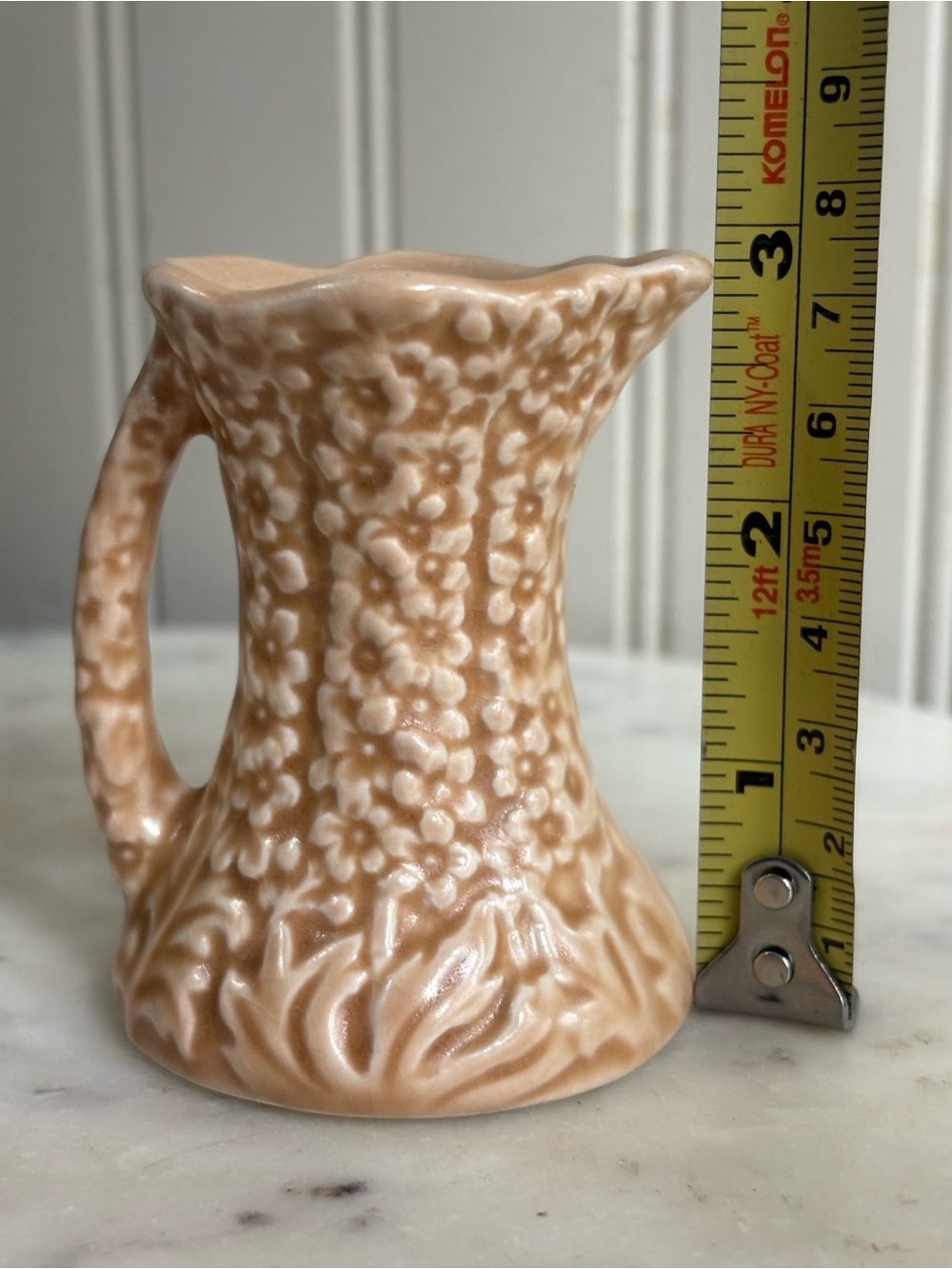 Vintage SylvaC Peach Hollyhock Mini Jug 476 Floral Collectible VTG Mid-Century - Picture 9 of 10